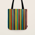 Joseph Stripes II Vertical Midcentury Modern Stripe Pattern in Mid Mod Colors Tote Bag Gallery Image 1