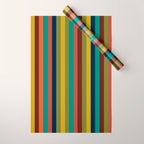 Joseph Stripes II Vertical Midcentury Modern Stripe Pattern in Mid Mod Colors Wrapping Paper Gallery Image 1