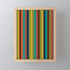 Joseph Stripes II Vertical Midcentury Modern Stripe Pattern in Mid Mod Colors Mini Art Print Gallery Image 1