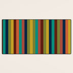 Joseph Stripes II Vertical Midcentury Modern Stripe Pattern in Mid Mod Colors Desk Mat Gallery Image 3