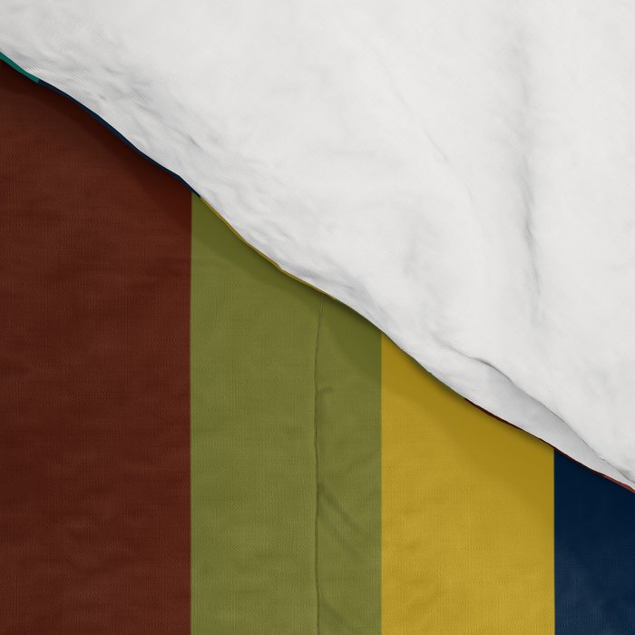 Joseph Stripes II Vertical Midcentury Modern Stripe Pattern in Mid Mod Colors Comforter Gallery Image 4