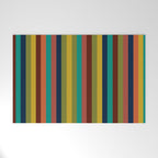 Joseph Stripes II Vertical Midcentury Modern Stripe Pattern in Mid Mod Colors Welcome Mat Gallery Image 1