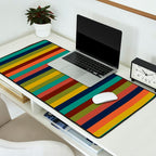 Joseph Stripes II Vertical Midcentury Modern Stripe Pattern in Mid Mod Colors Desk Mat Gallery Image 2