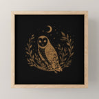 Owl Moon - Gold Mini Art Print Gallery Image 1