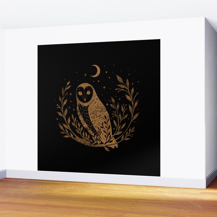 Owl Moon - Gold Wall Mural Gallery Image 2