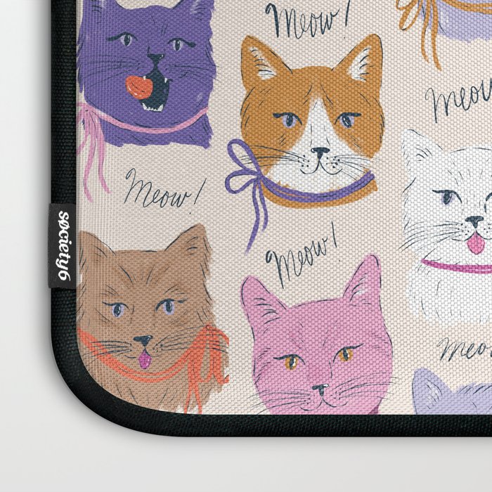 Cats in Purple and Brown Laptop Sleeve Gallery Image 3