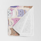 Cats in Purple and Brown Throw Blanket Gallery Image 3