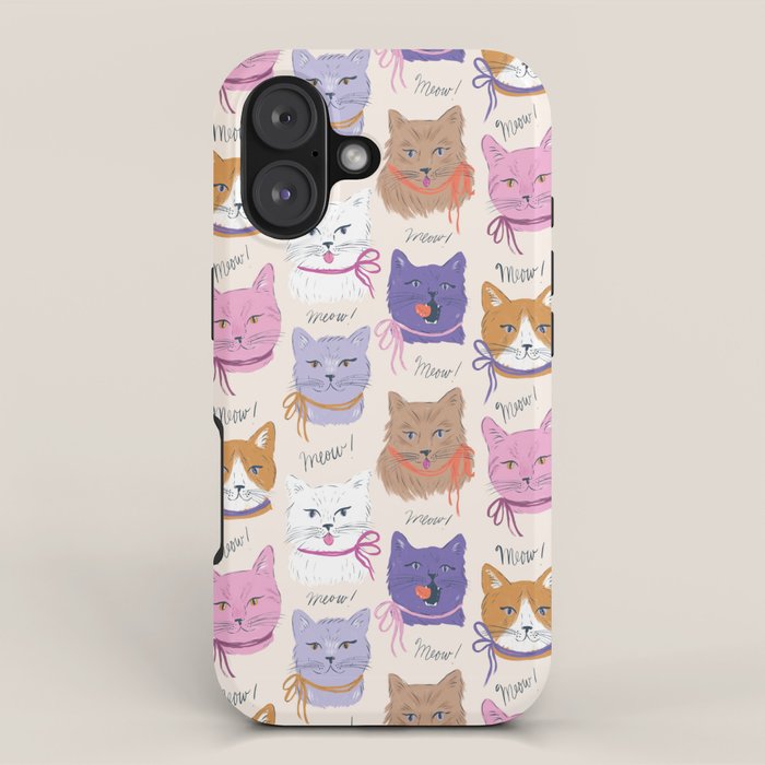 Cats in Purple and Brown iPhone Case Gallery Image 1