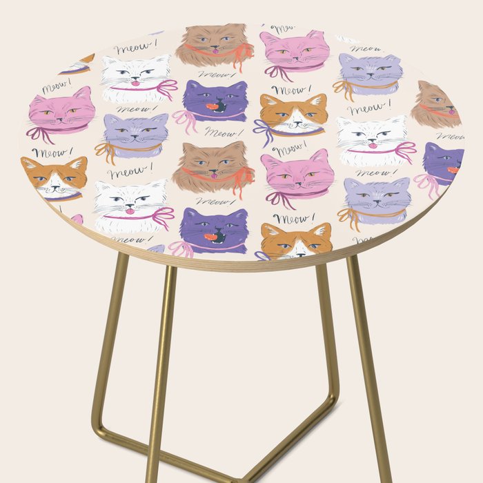 Cats in Purple and Brown Side Table Gallery Image 2