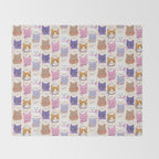 Cats in Purple and Brown Throw Blanket Gallery Image 2