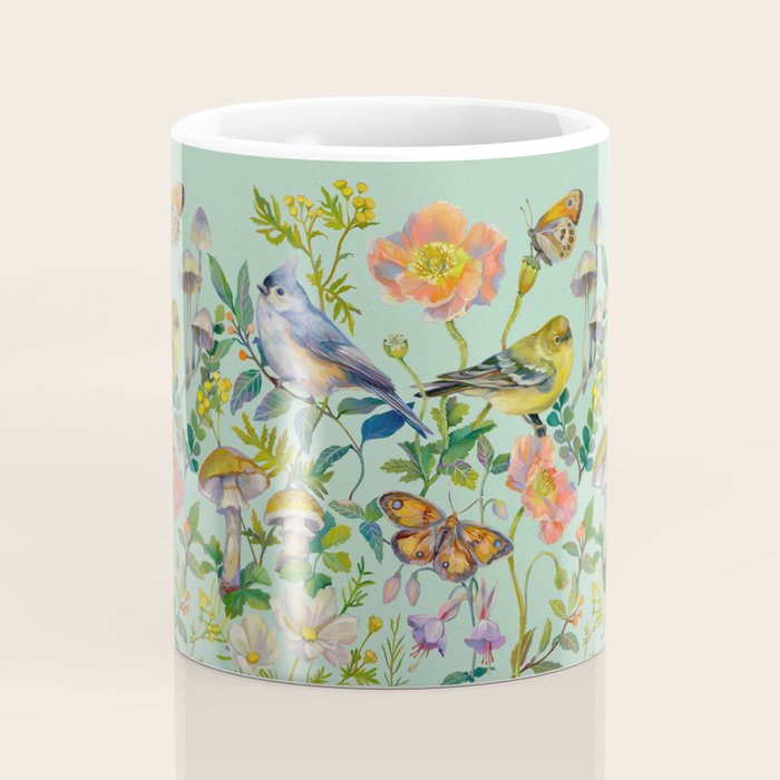 Flower Birds Garden Coffee Mug Gallery Image 4