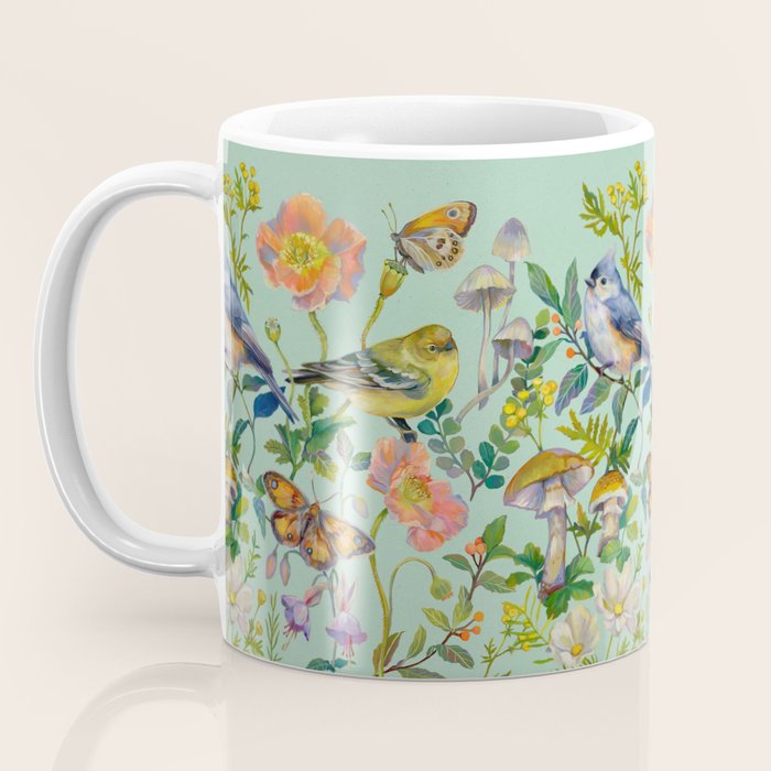 Flower Birds Garden Coffee Mug Gallery Image 3