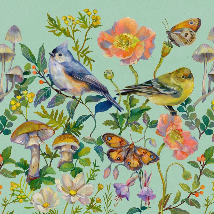 Flower Birds Garden Coffee Mug Gallery Image 2