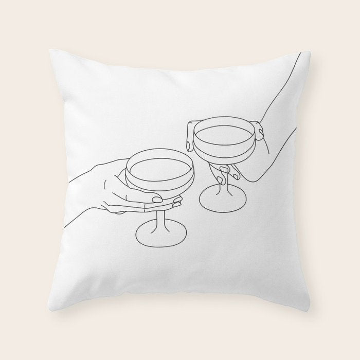 Cheers Drinking Buddies Throw Pillow Gallery Image 6