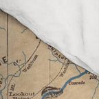 Vintage Map of Yellowstone National Park (1889) Comforter Gallery Image 4