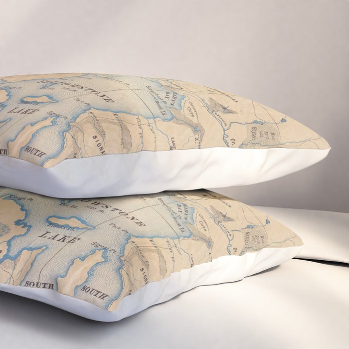 Vintage Map of Yellowstone National Park (1889) Pillow Sham Gallery Image 3