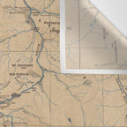 Vintage Map of Yellowstone National Park (1889) Wall Tapestry Gallery Image 3