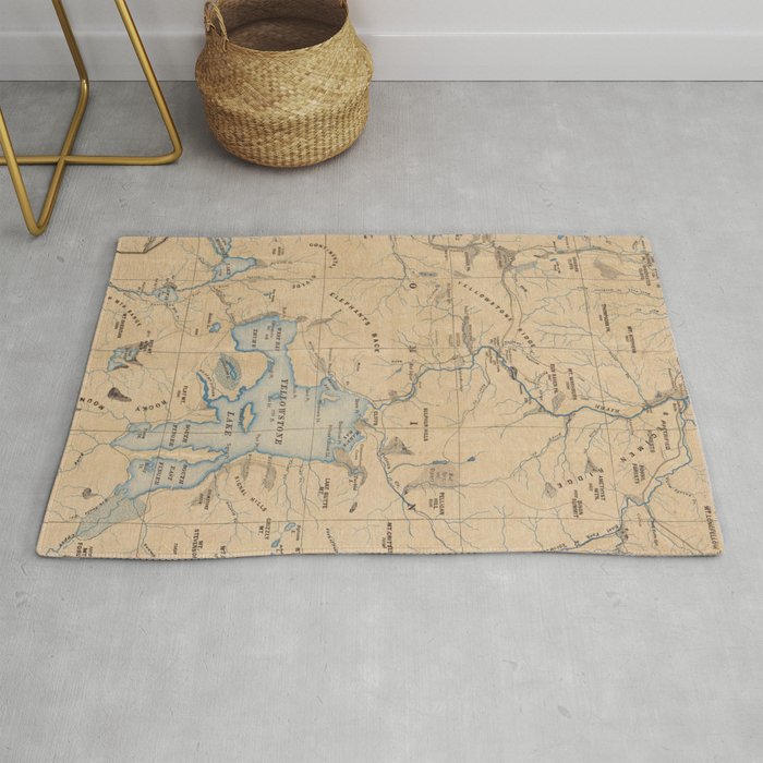 Vintage Map of Yellowstone National Park (1889) Rug Gallery Image 1