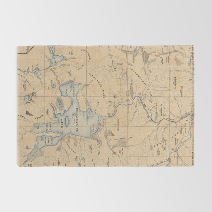Vintage Map of Yellowstone National Park (1889) Rug Gallery Image 2