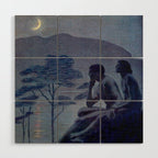 "Give me nights perfectly quiet...and I looking up at the stars" Leaves of Grass by Margaret Cook Wood Wall Art Gallery Image 1