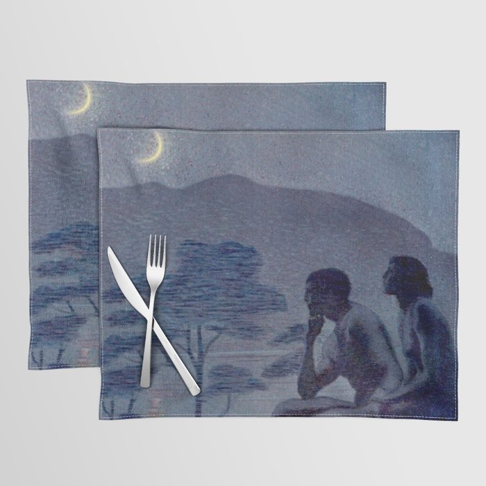 "Give me nights perfectly quiet...and I looking up at the stars" Leaves of Grass by Margaret Cook Placemat Gallery Image 1