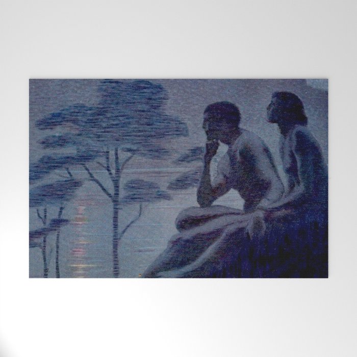 "Give me nights perfectly quiet...and I looking up at the stars" Leaves of Grass by Margaret Cook Welcome Mat Gallery Image 1