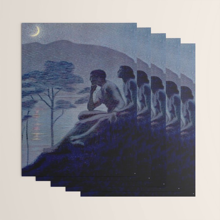 "Give me nights perfectly quiet...and I looking up at the stars" Leaves of Grass by Margaret Cook Wrapping Paper Gallery Image 3