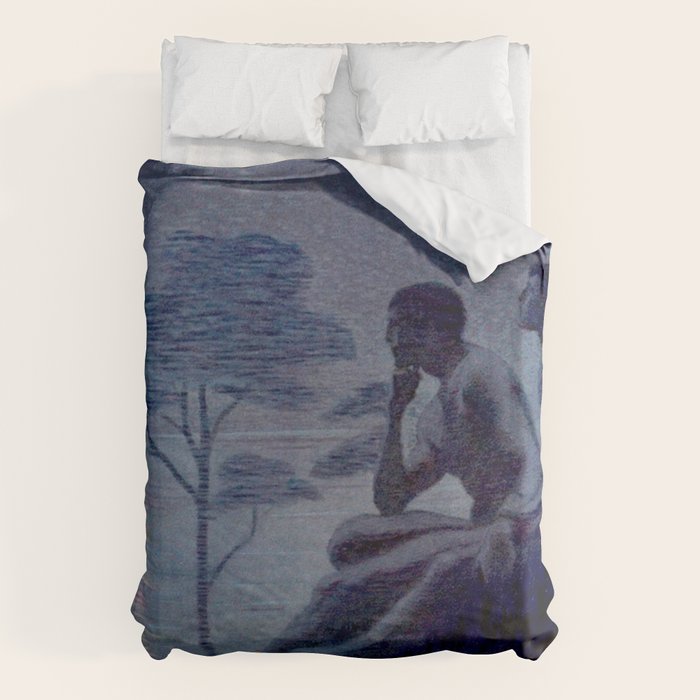"Give me nights perfectly quiet...and I looking up at the stars" Leaves of Grass by Margaret Cook Duvet Cover Gallery Image 6