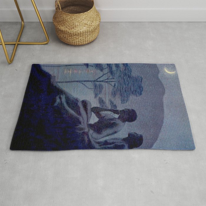 "Give me nights perfectly quiet...and I looking up at the stars" Leaves of Grass by Margaret Cook Rug Gallery Image 1