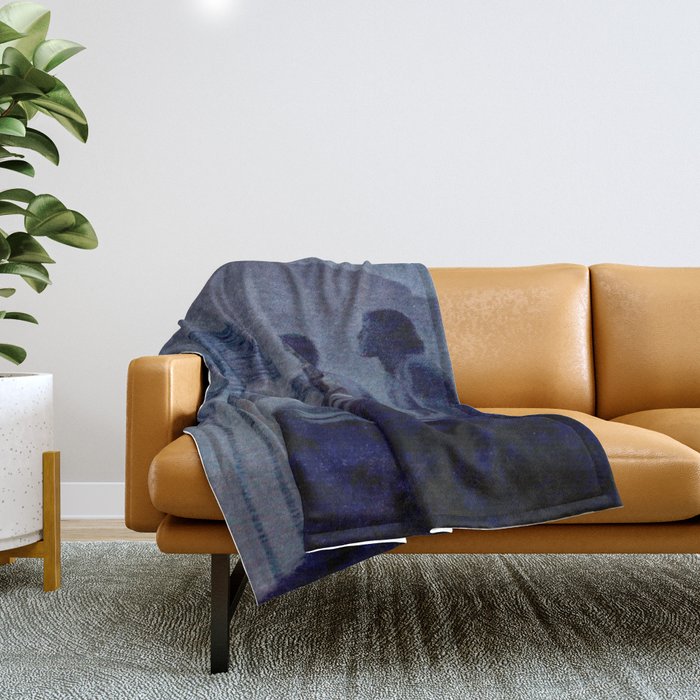 "Give me nights perfectly quiet...and I looking up at the stars" Leaves of Grass by Margaret Cook Throw Blanket Gallery Image 1