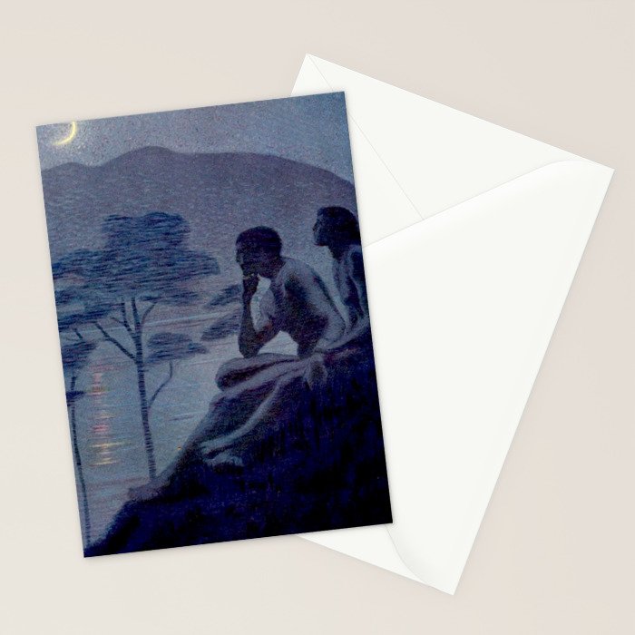 "Give me nights perfectly quiet...and I looking up at the stars" Leaves of Grass by Margaret Cook Stationery Card Gallery Image 2