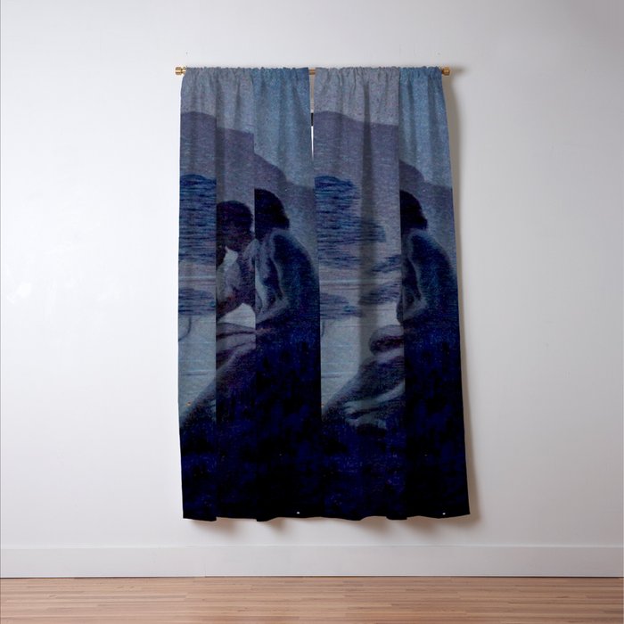 "Give me nights perfectly quiet...and I looking up at the stars" Leaves of Grass by Margaret Cook Window Curtain Gallery Image 3