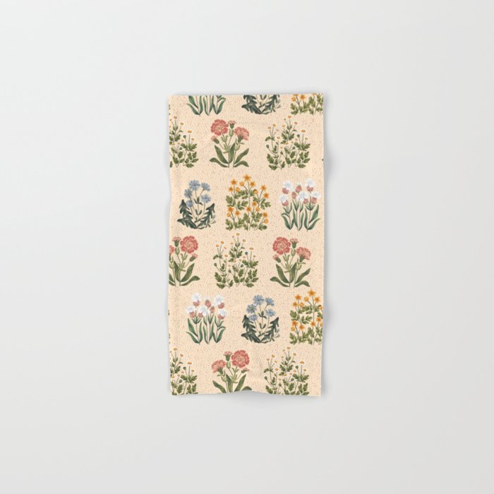 Wild Flowers ~ vol4. ~ light  vintage inspired botanical Bath Towel Gallery Image 1