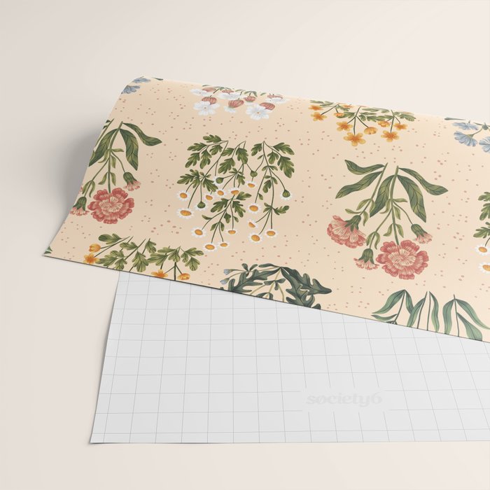 Wild Flowers ~ vol4. ~ light  vintage inspired botanical Wrapping Paper Gallery Image 2