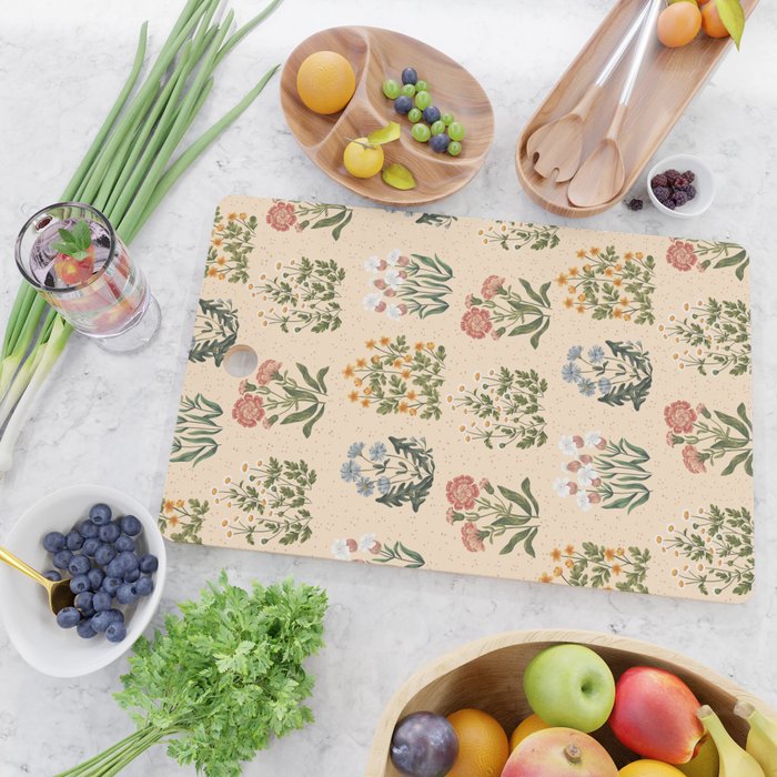 Wild Flowers ~ vol4. ~ light  vintage inspired botanical Cutting Board Gallery Image 2