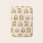 Wild Flowers ~ vol4. ~ light  vintage inspired botanical Bath Mat Gallery Image 1