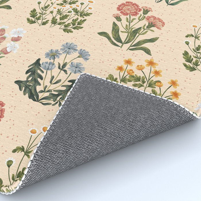 Wild Flowers ~ vol4. ~ light  vintage inspired botanical Rug Gallery Image 4