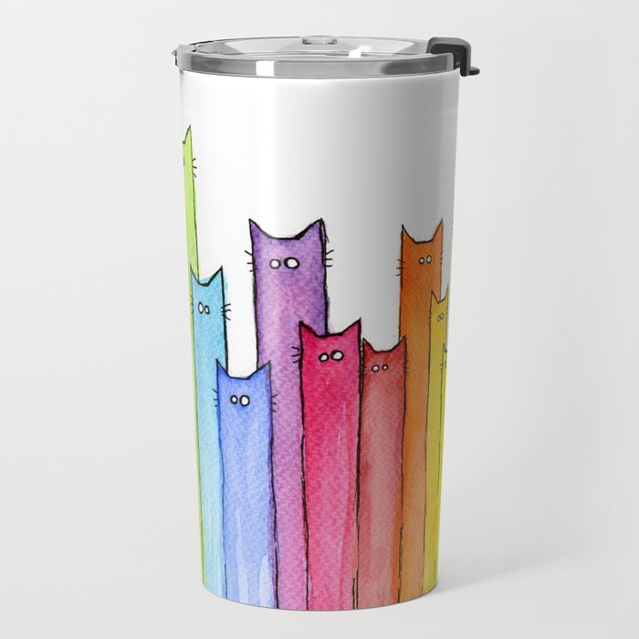 Rainbow of Cats Funny Whimsical Animals Travel Mug Gallery Image 2