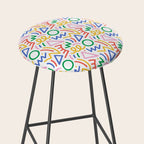 Fun colorful abstract line doodle art pattern Stool Gallery Image 2
