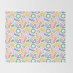 Fun colorful abstract line doodle art pattern Throw Blanket Gallery Image 2