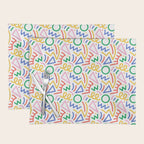 Fun colorful abstract line doodle art pattern Placemat Gallery Image 1