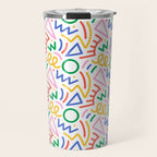 Fun colorful abstract line doodle art pattern Travel Mug Gallery Image 1