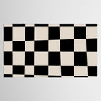 Abstract Checker Pattern 224 Black and Linen White Tablecloth Gallery Image 2