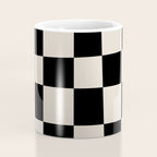 Abstract Checker Pattern 224 Black and Linen White Coffee Mug Gallery Image 4