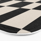 Abstract Checker Pattern 224 Black and Linen White Bath Mat Gallery Image 3