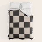 Abstract Checker Pattern 224 Black and Linen White Comforter Gallery Image 6