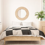 Abstract Checker Pattern 224 Black and Linen White Duvet Cover Gallery Image 3