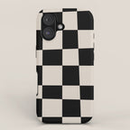 Abstract Checker Pattern 224 Black and Linen White iPhone Case Gallery Image 1