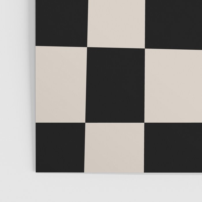 Abstract Checker Pattern 224 Black and Linen White Poster Gallery Image 3