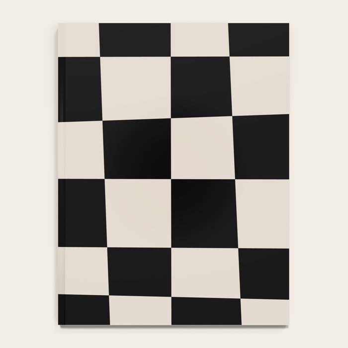 Abstract Checker Pattern 224 Black and Linen White Notebook Gallery Image 4